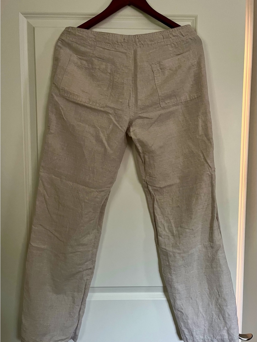 GAP Women’s Light Taupe Linen Drawstring Pants - Picture 2 of 4